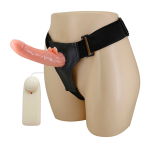 Женский вибрострапон 20см с ребристым основанием на трусиках Baile Ultra Passionate Harness Strap-on BW-010025B