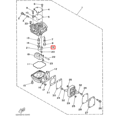 Игла поплавковой камеры карбюратора Yamaha 3, 6-15, F9.9-40 (F9.9E-01.06.01.07) (PREMARINE)
