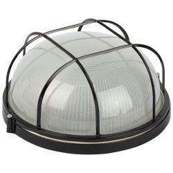 Светильник ЭРА НБП 03-100-002 Акватермо алюминий/стекло решетка IP54 E27 max 100Вт D240 круглый черный | Светильники ЖКХ РБ