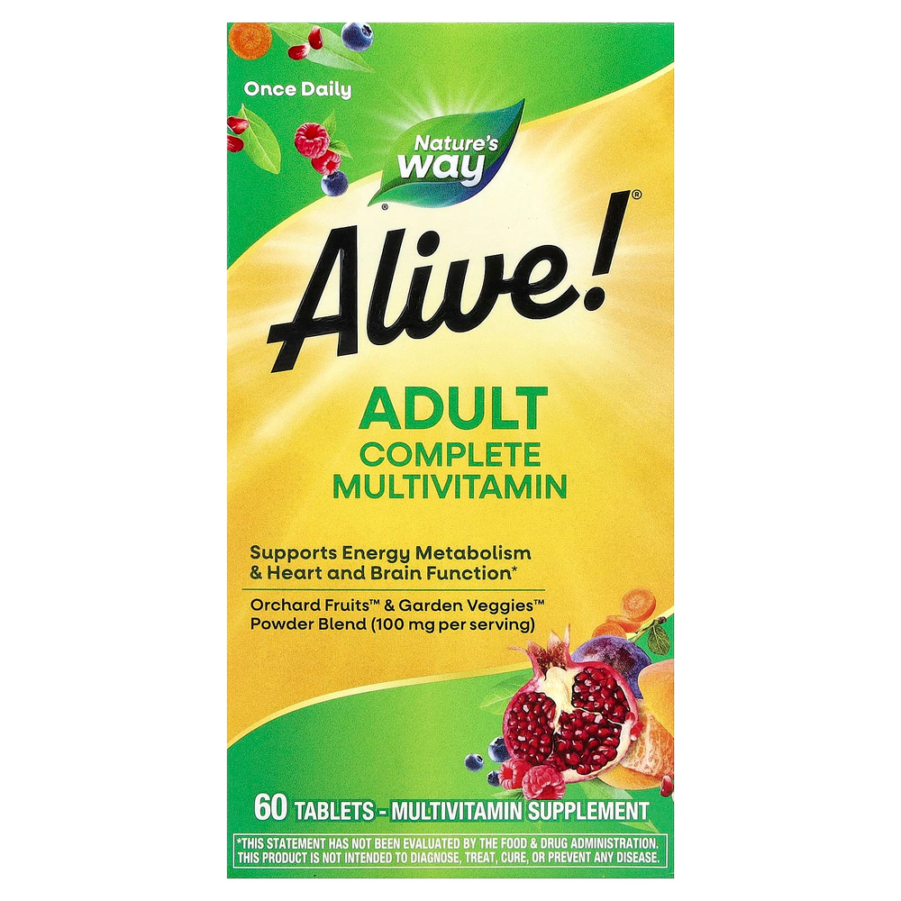 Nature's Way, Alive!®, полный мультивитаминный комплекс для взрослых, 60 таблеток