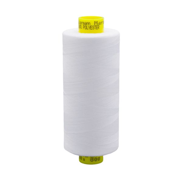 Нитка Gutermann Mara 150 (1000 метров), 1 кат., особо тонкая | _800 белый (Arta 001)