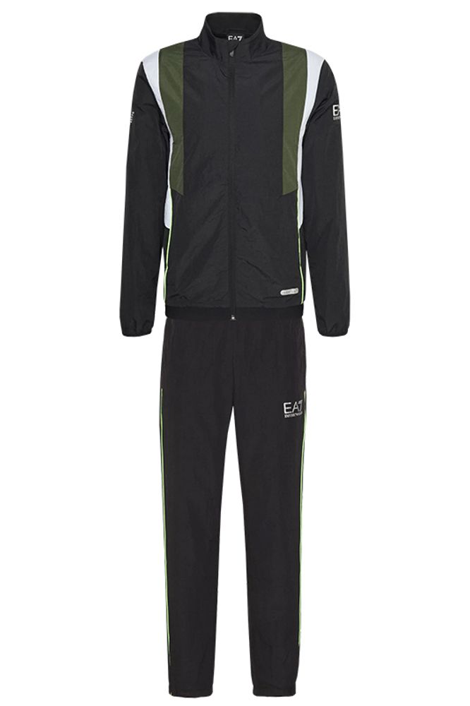 Мужской теннисный костюм EA7 Man Woven Tracksuit - black