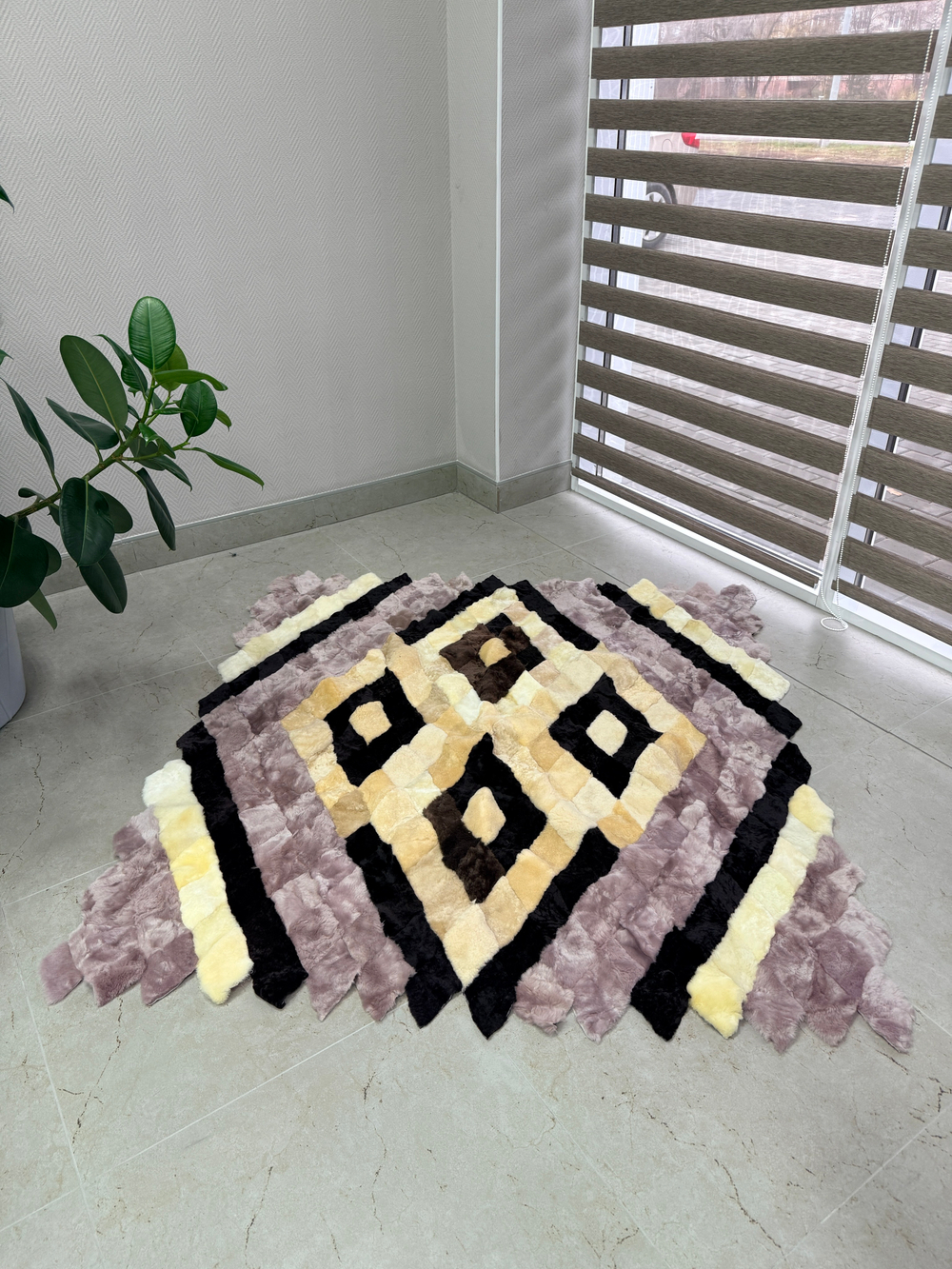 Меховой Коврик прикроватный накидка на кресло из овчины