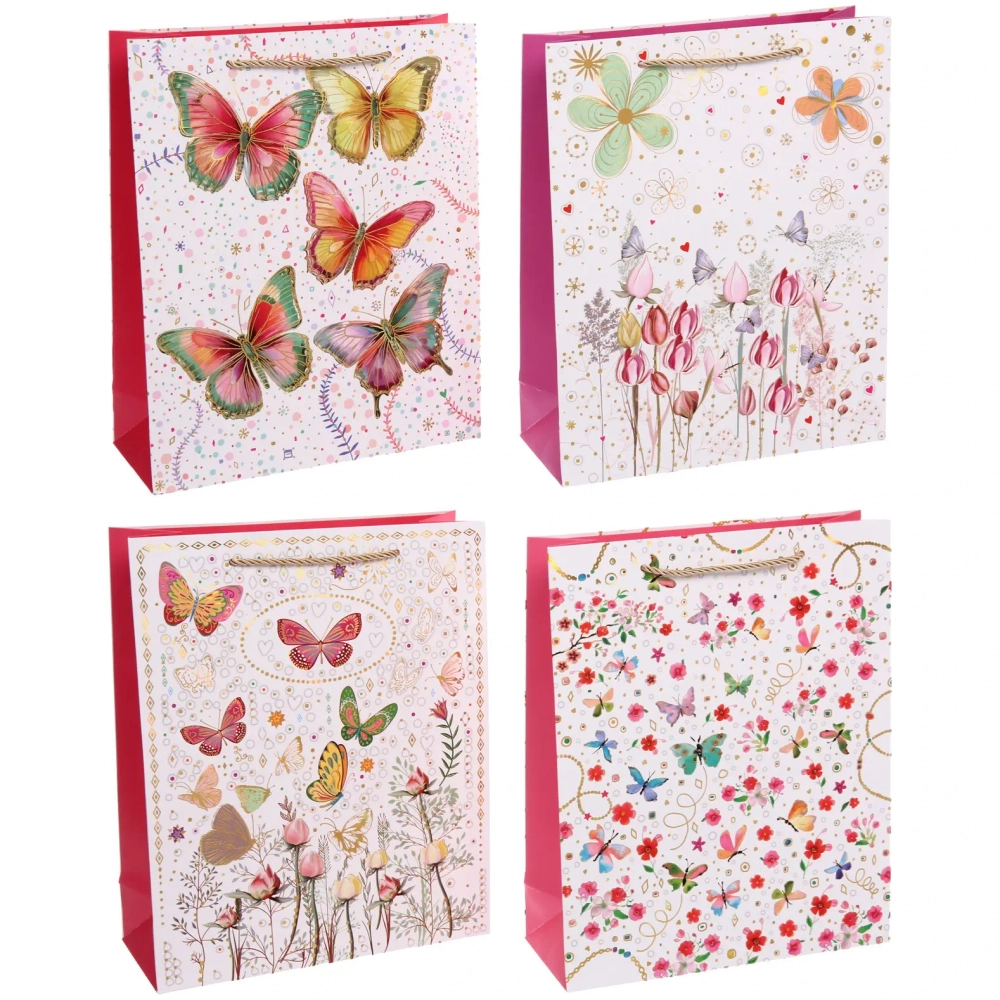 Пакет подарочный «Бабочки» 26*32*10 см