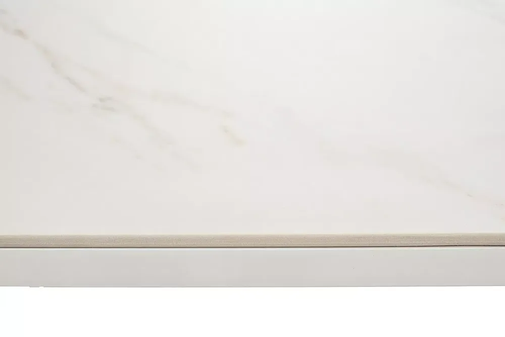 "Меркурий" стол интерьерный раздвижной обеденный из керамики, цвет белый глянцевый