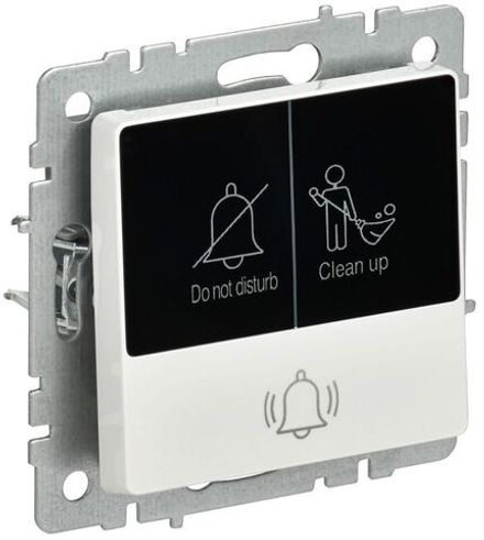 Кнопка звонка BRITE 10А ВС10-1-9-БрБ для отелей с индик. механизм бел. IEK BR-V14-2-10-K01