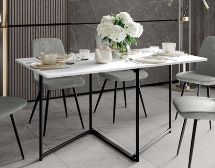 Колибри-16 (DaVita) Стол-книжка (белый шпон/черный)