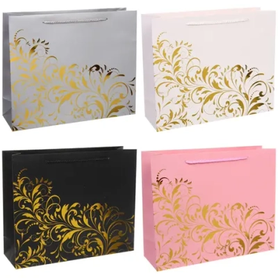 Пакет подарочный «Блестящий орнамент» 32*26*12 см, микс