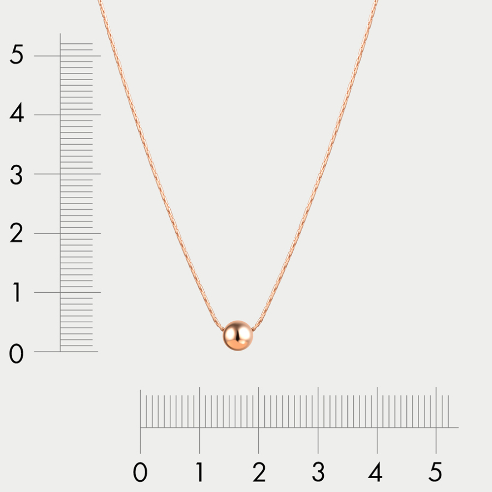 Колье женское из розового золота 585 пробы без вставок (арт. 6030406)