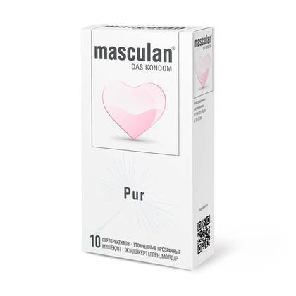 Презервативы Masculan Pur, 10 шт. Ультратонкие с увеличенным количеством смазки
