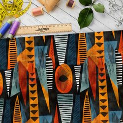 Ткань премиум атлас этнический шик