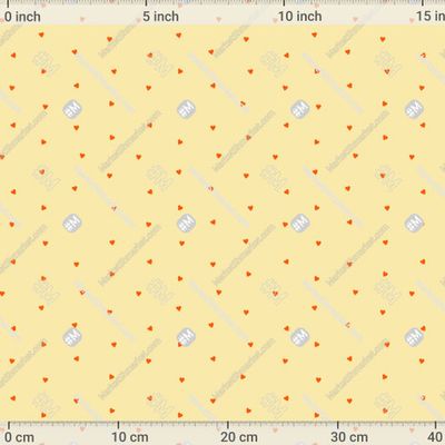 Маленькие сердечки на желтом фоне Valentine's day by Natali_Ki 517 DPI