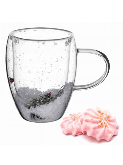 Чашка стеклянная подарочная 350 мл. Kamille KM 9015 с двойными стенками