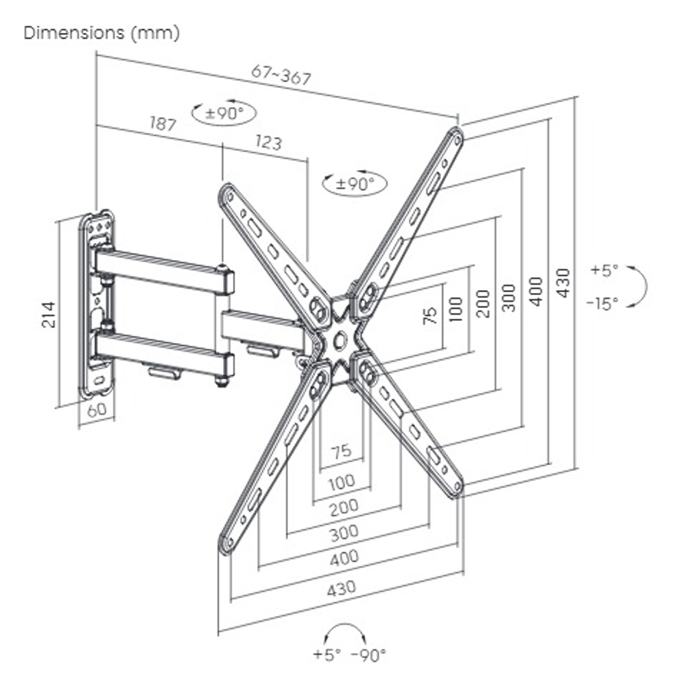 Кронштейн для телевизора наклонно-поворотный Ultramounts СПРУТОС 958
