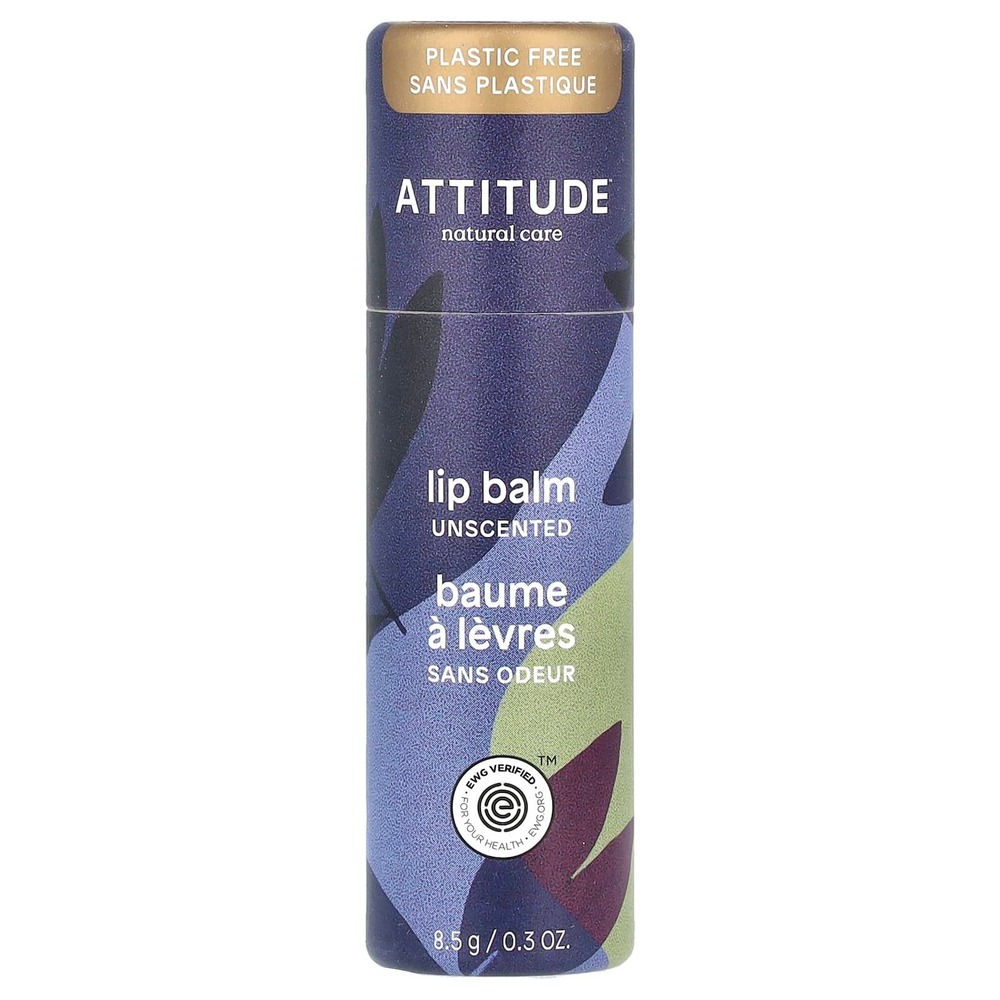 ATTITUDE, Leaves Bar ™, бальзам для губ, без запаха, 8,5 г (0,3 унции)
