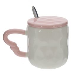 GAEM Кружка с крышкой и ложкой, 350 мл, L14 W9 H10 см