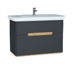 Тумба с раковиной VitrA Sento 60838 100 матовый антрацит