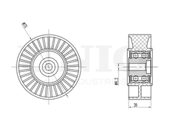 Ролик натяжной приводного ремня UNIO TNS-10187
