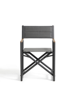 Складной уличный стул Tisno из графитового алюминия и серого текстиля