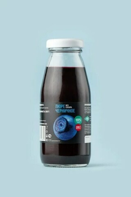 Пюре черничное «Дикая Сибирь» ст. бутылка 200г