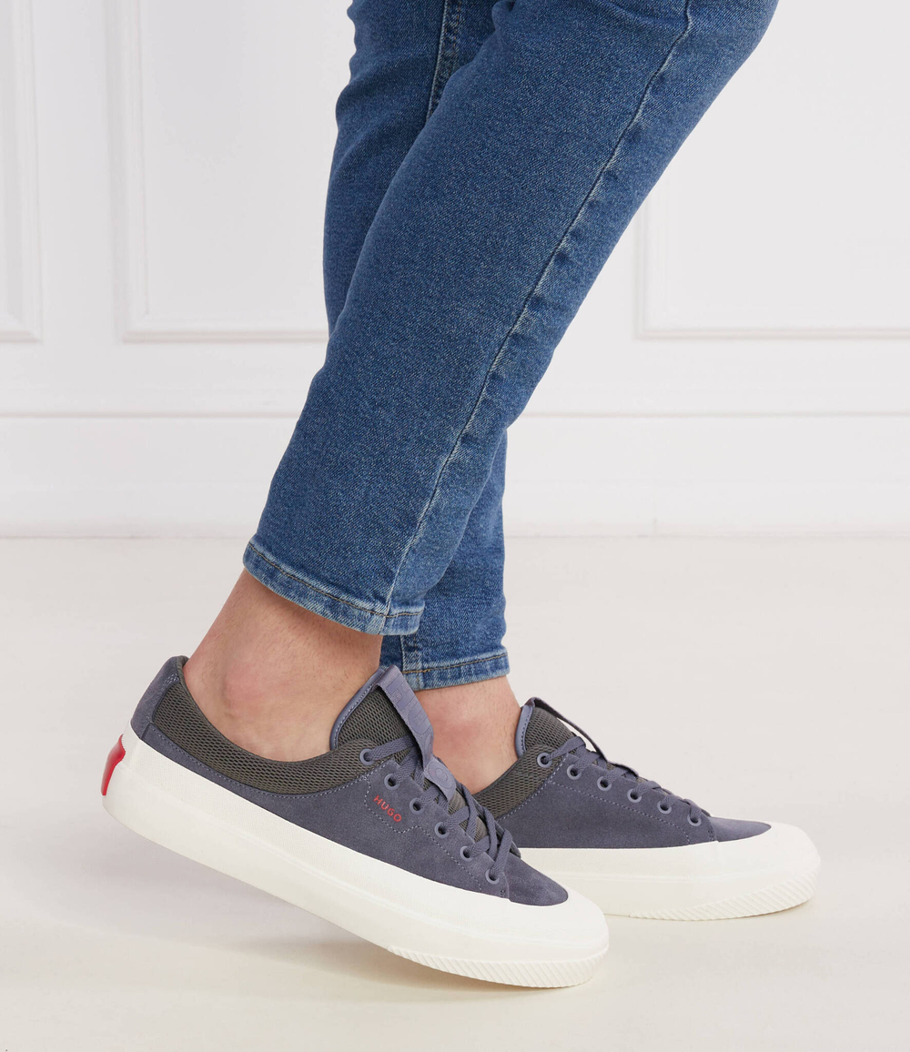 Кожаные кроссовки HUGO - темно-синий(50517238)