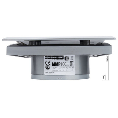 Вытяжной тонкий вентилятор для ванн ММ-Р 01 пластик овал 90 м³/час с обратным клапаном серебро