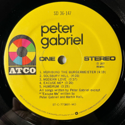 Винтажная виниловая пластинка LP Peter Gabriel Moribund The Burgermeister (USA 1977)