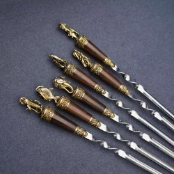 Подарочный набор шампуров "Удачный улов", рукояти венге