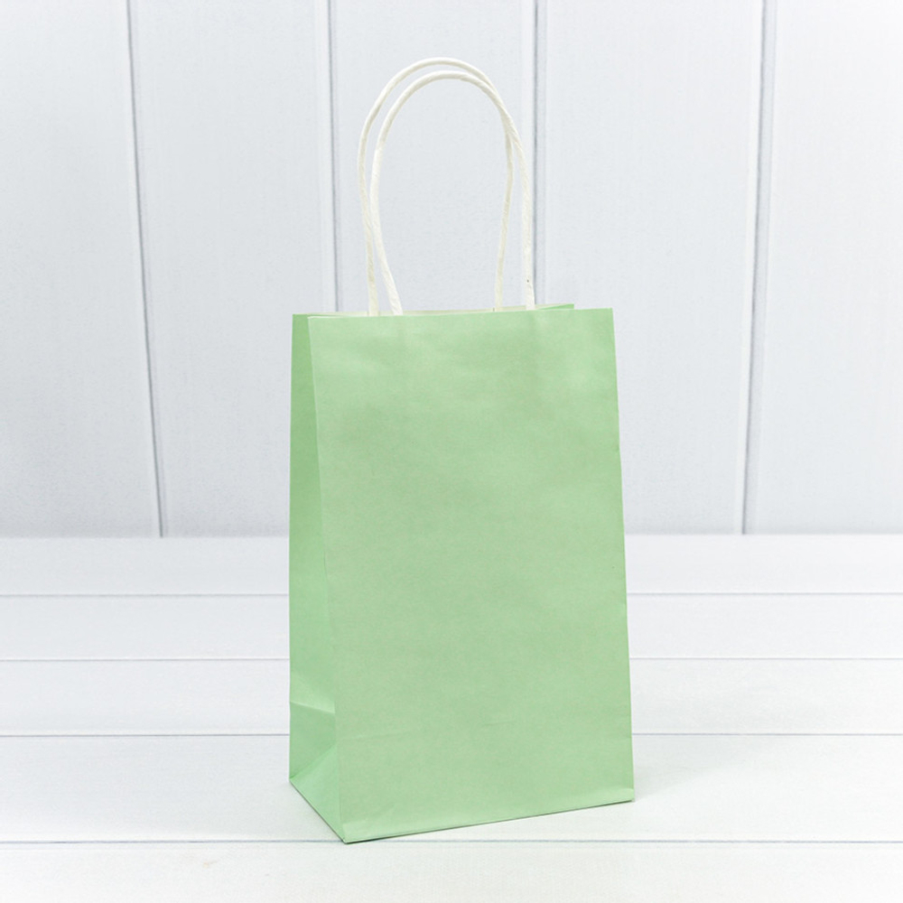 Пакет подарочный 13х21х8см (Зеленый, Крафт)