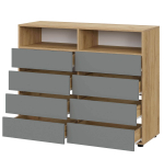 МС "Абрау" Комод с ящиками Дуб Золотой/Белый, Дуб Золотой/Графит Серый