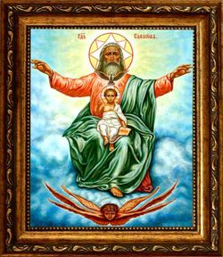 Господь Саваоф. Икона на холсте.