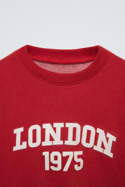 ZARA ТОЛСТОВКА VARSITY, КРАСНОВАТЫЙ