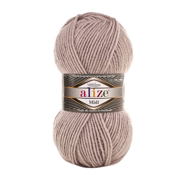 Пряжа Alize (Ализе) Superlana Midi / уп.5 мот. по 100 г, 170м, 652 пепельный A