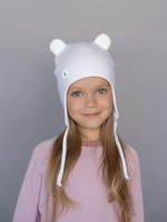 Шапка весенняя/осенняя вязаная ЛОРА (Молоко)