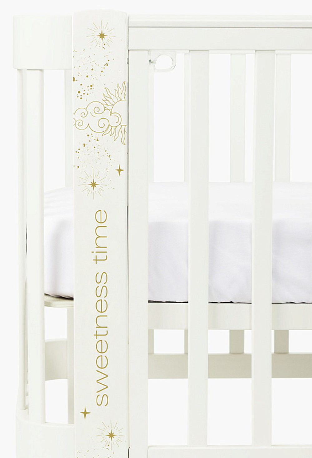 Детская кроватка-трансформер Happy baby Mommy Love в комплекте с расширением 160х70 milky