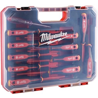 Набор отверток Milwaukee с трехгранной рукояткой + тестер напряжения 12 шт