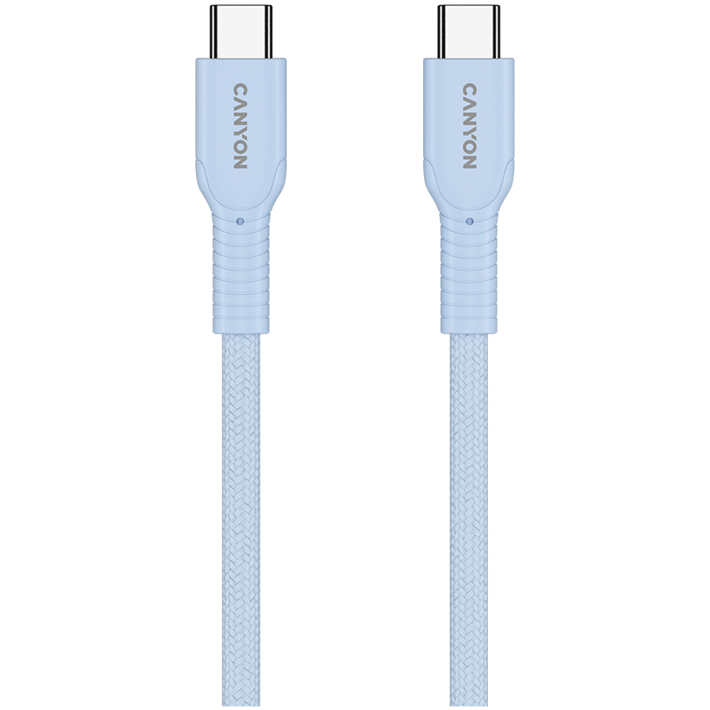 CANYON cable OnWire 60CL C-C 60W COLOR Braided 1m Light Blue