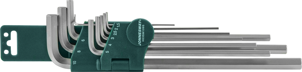 H03SM109S Комплект угловых шестигранников EXTRA LONG 1,5-10мм, 9 предметов S2 материал