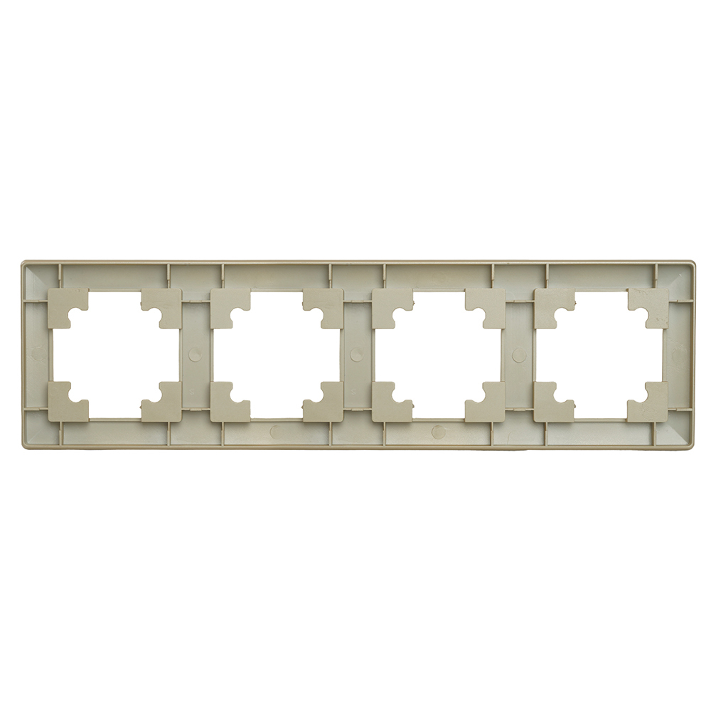 Рамка STEKKER, PFR00-7004-08 4-местная, пластик, серия Катрин, золото 49609
