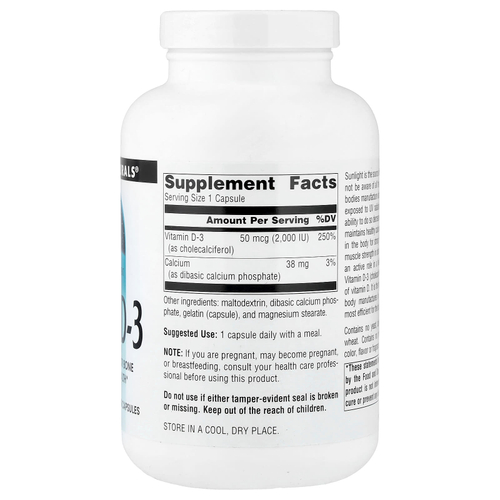 Source Naturals, витамин D3, 400 капсул