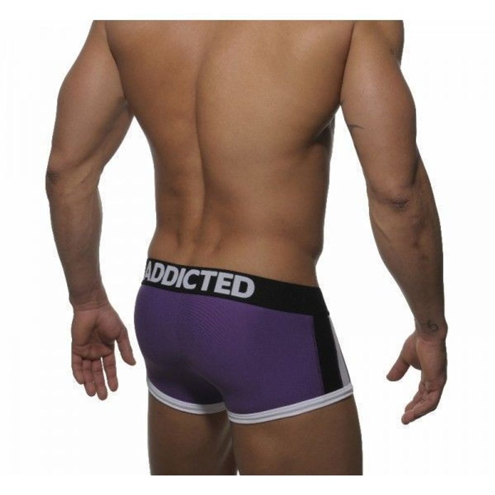 Мужские трусы боксеры фиолетовые Addicted purple sportive stripes boxer