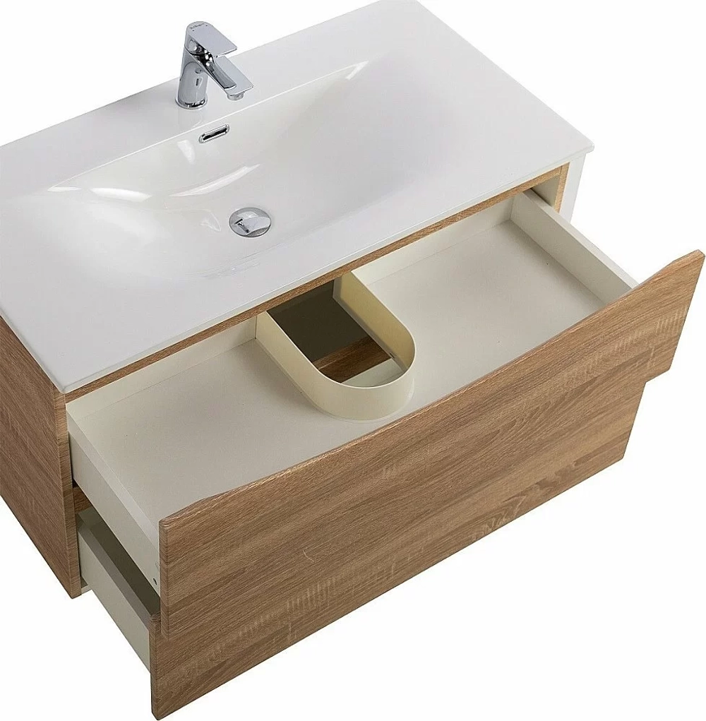 Тумба с раковиной BelBagno MARINO-CER-N-900-2C-SO-WO-P Rovere Bianco