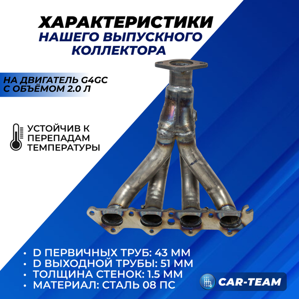 Паук выпускной Hyundai Tucson (с 2009 г.в) "Stinger" 4-1 с объемом двигателя 2.0 (G4GC)