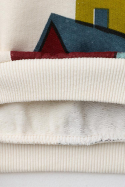 ZARA ТОЛСТОВКА С ПРИНТОМ «ДОМА», ЭКРЮ