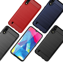 Чехол для Samsung Galaxy A10 (Galaxy M10) цвет Red (красный), серия Carbon от Caseport