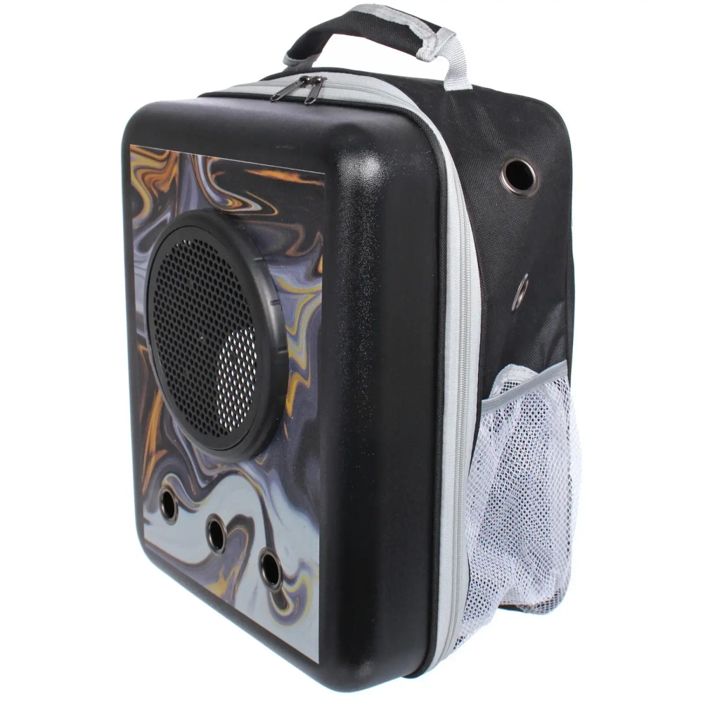 Рюкзак - переноска для животных «СТИЛЬНЫЙ БРО», цвет черный, 32*17*42/до13кг (Пакет и Лейбл)