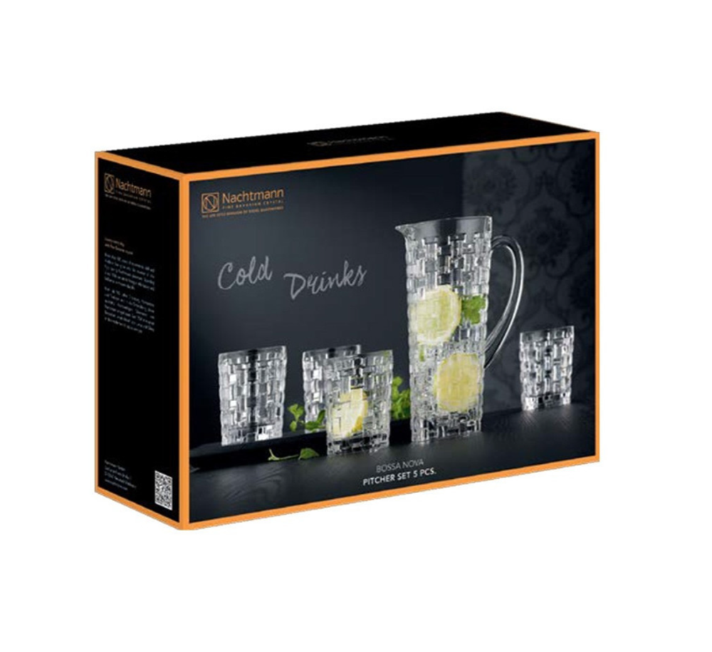 BOSSA NOVA - Набор 5 предметов графин + 4 стакана для виски стекло (set 5 pcs)