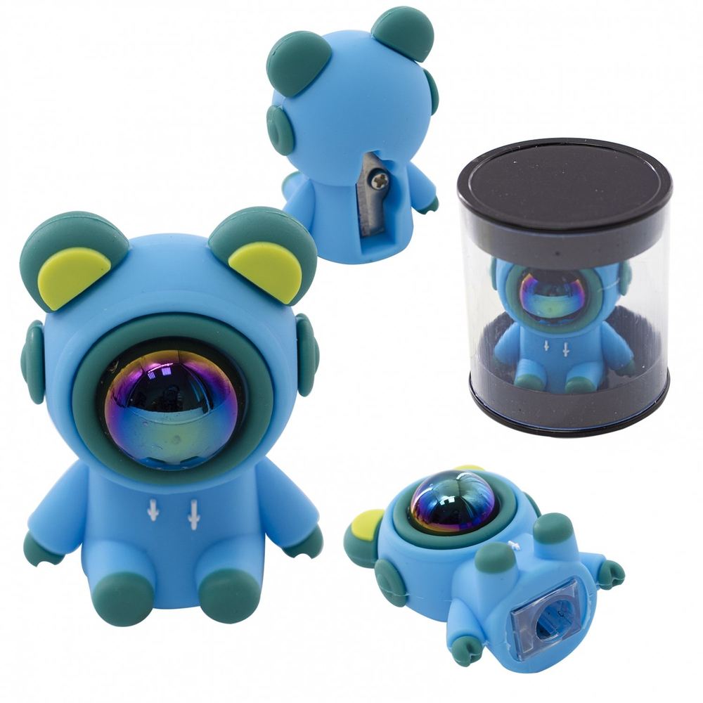 Точилка пластиковая Yalong, в индивид пласт упак, "Космонавт", 1 отверстие, 24 шт в карт упак