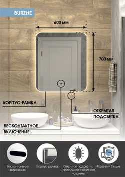 Зеркало "Burzhe standart" 600x700