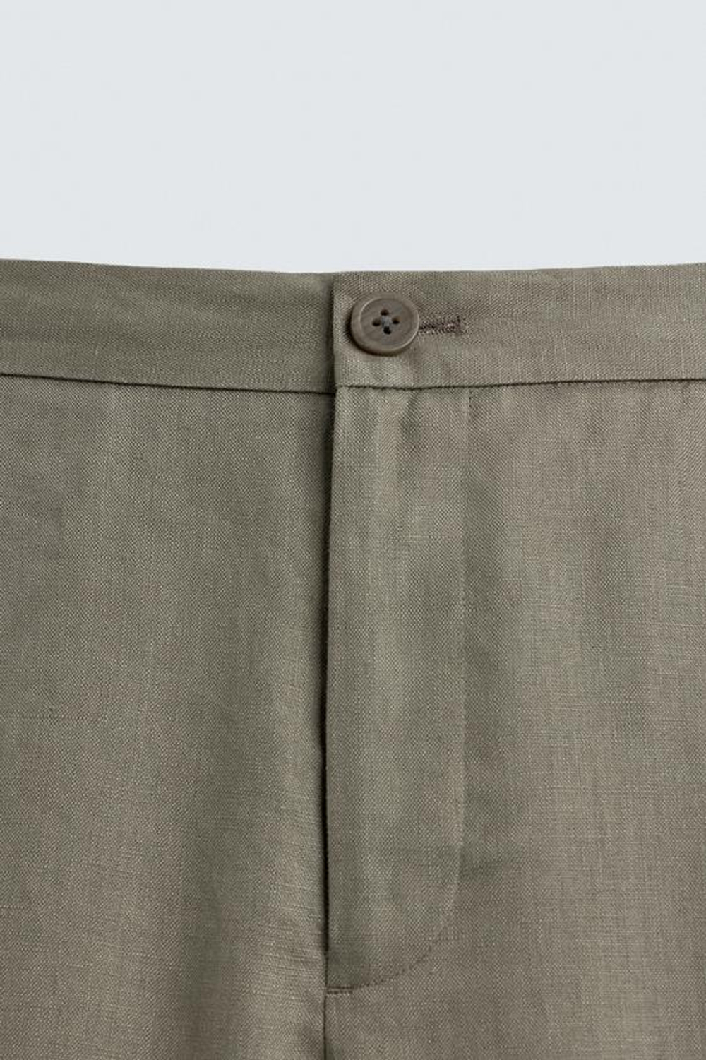 ZARA БРЮКИ КЛАССИЧЕСКОГО КРОЯ ИЗ 100% ЛЬНА, СВЕТЛО-БЕЖЕВЫЙ